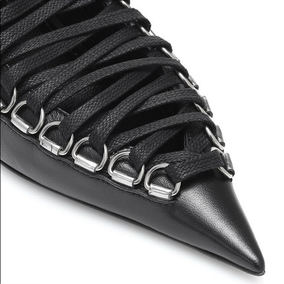 Balenciaga Corset Lace Up Knife Boots in Black - Picture 9 of 15